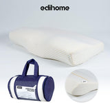 Edihome Oreiller de soutien cervical pour soulager les douleurs cervicales, 50 x 30 x 10 cm, oreiller orthopédique en mousse à mémoire de forme, housse ergonomique double en coton, hypoallergénique