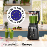 Batteur sur socle à grande vitesse Vitapower Serie 6 MMBD665B1, 45 000 tr/min, 6 programmes Inkl Heiße Suppe & Reinigung, 2 L Mixbehälter, Stopfer, Spülmaschinenfeste Teile, Made in Europe, 1800W, Schwarz Kitchen Naty Shop