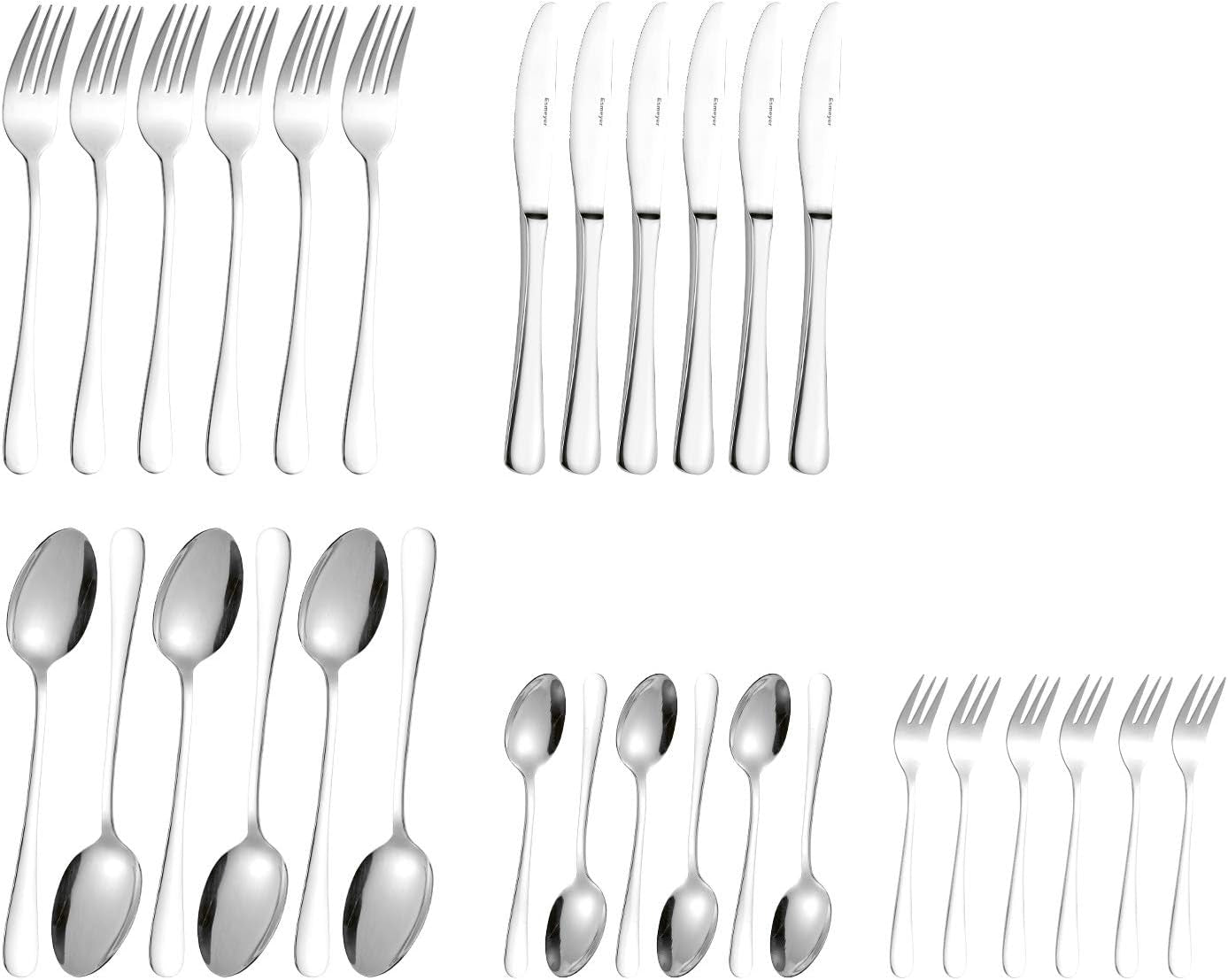 Ménagère Sylvia En acier inoxydable 18/0 Poli 30 pièces Cuisine Naty Shop