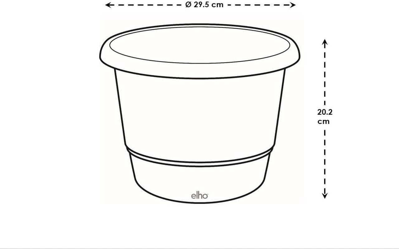 elho Amiga Round 30 - Pot de fleurs intérieur et extérieur - 100% plastique recyclé - Ø 29,5 x H 20,2 cm - Beige/Beige Champignon