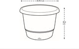 elho Amiga Round 30 - Pot de fleurs intérieur et extérieur - 100% plastique recyclé - Ø 29,5 x H 20,2 cm - Beige/Beige Champignon
