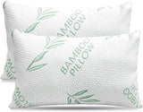 Lot de 2 oreillers en bambou King Size – Oreiller de lit réglable en mousse à mémoire de forme déchiquetée – Dos, ventre, dormeur latéral, housse amovible, alternative rafraîchissante au duvet d'hôtel, King (lot de 2) Naty Shop Oreillers standard Titre par défaut