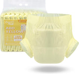 CutiePlusU Lot de 10 couches jetables pour incontinence avec boucles pour femme et homme, absorption maximale pendant la nuit – Jaune (taille moyenne 71-96 cm)