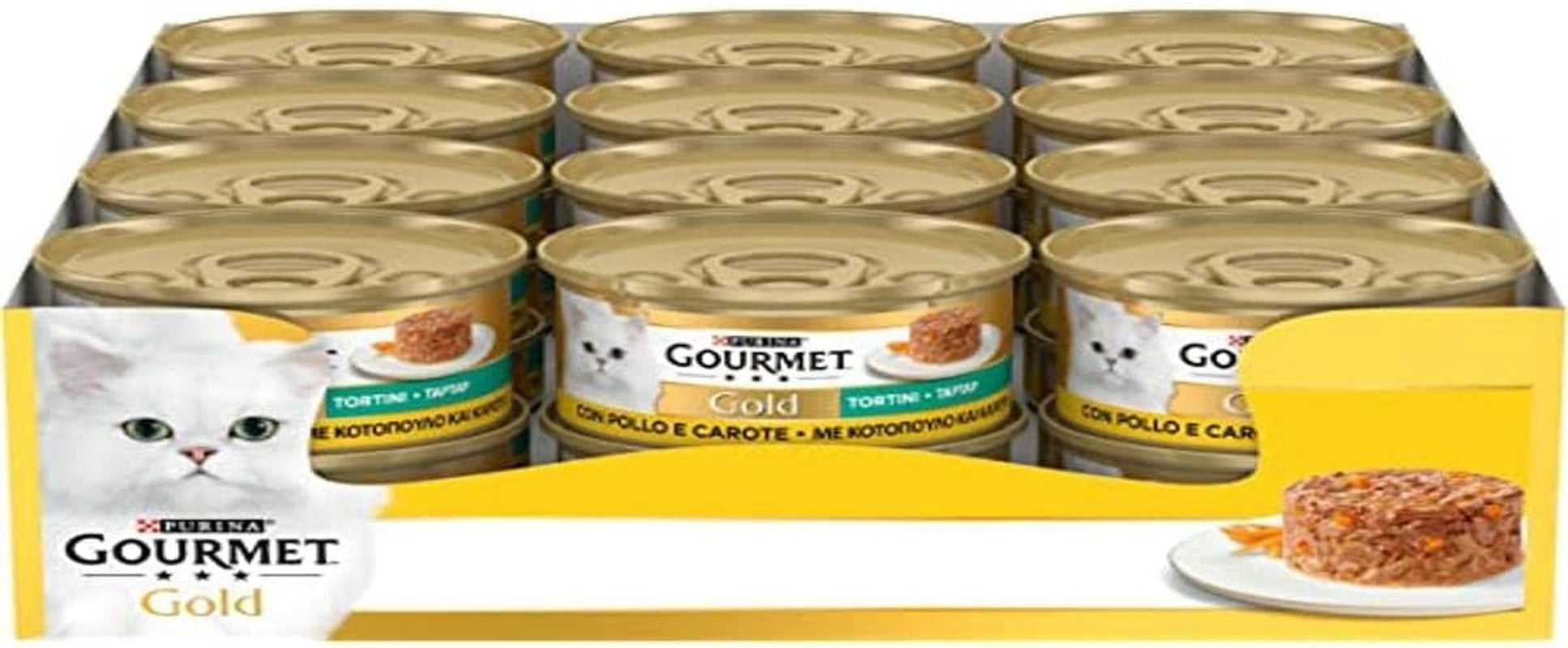 Boulettes de viande végétariennes moelleuses au poulet et aux carottes Purina Gold, 24 boîtes de 85 g chacune