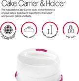 Boîte à gâteaux Metaltex, réglable en hauteur, polypropylène, blanc/transparent, ⌀ 30 cm, réglable en hauteur 8 et 15 cm Boîtes de conservation Naty Shop