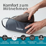 TEMPUR Oreiller de Voyage en Mousse à Mémoire de Forme, Oreiller Cervical Ergonomique, avec Sac de Transport, Anthracite, Dimensions 25 x 31 x 10/7 cm