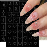 6 feuilles d'autocollants pour ongles de modèle d'aérographe, autocollants d'ongles d'étoiles de flamme de papillon, d'autocollants d'impression d'outil de pochoir d'art d'ongle autocollants auto-adhésifs pour les femmes autocollants de conception d'art d'ongle