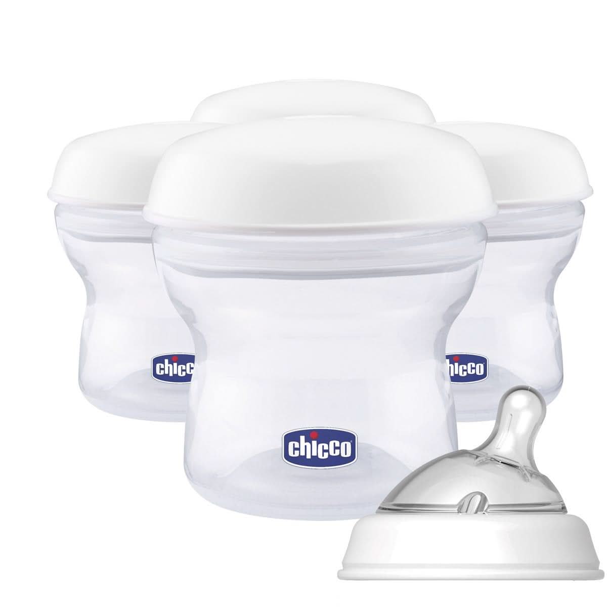 Conteneur de stockage de lait Chicco Step up Neuf Incluant tétine en silicone Accessoires Alimentation et Allaitement Bebe Naty Shop