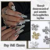 Nœuds à ongles en métal, 30 pièces, nœuds gris or argent, accessoires pour ongles, décorations d'ongles pour femmes et filles, Design Nail Art