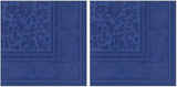 50 serviettes "Collection ROYAL" pli 1/4 40 Cm X 40 Cm bleu foncé "Ornements"