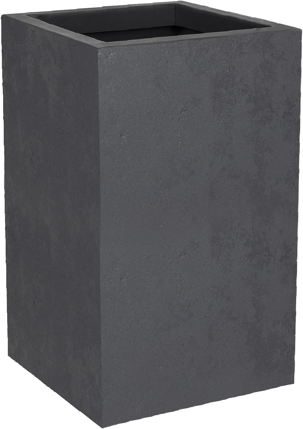 Pot de Fleur Basalt'Up, Carré, Haut, 36 L, Aspect Béton, Mur Uni, Réservoir d'Eau, 29,5 x 29,5 x 49,5 cm, Gris Anthracite