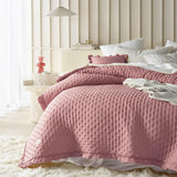 Molly Couvre-lit élégant en rose poudré 170 X 210 cm Couvre-lit polyvalent comme couvre-lit ou canapé Jeté pour lit et canapé Style couverture Idéal comme couvre-lit Lits et couvertures Besuche den ROOM99-Store Rose 220X240