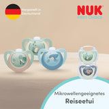 NUK First Choice Sucette de nuit pour bébés | 6-18 mois | Sucettes orthodontiques qui brillent dans le noir | Apaise 99% des bébés** | Lapin/Mouton | Pack 0-2