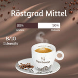 Barre à expresso Spetema Kaffeebohnen Ragazzi - 50 % Arabica et 50 % Robusta, intensité 8/10, Mittlere Röstung, Zartes Aroma & Dichtes Geschmackserlebnis, 1 kg.