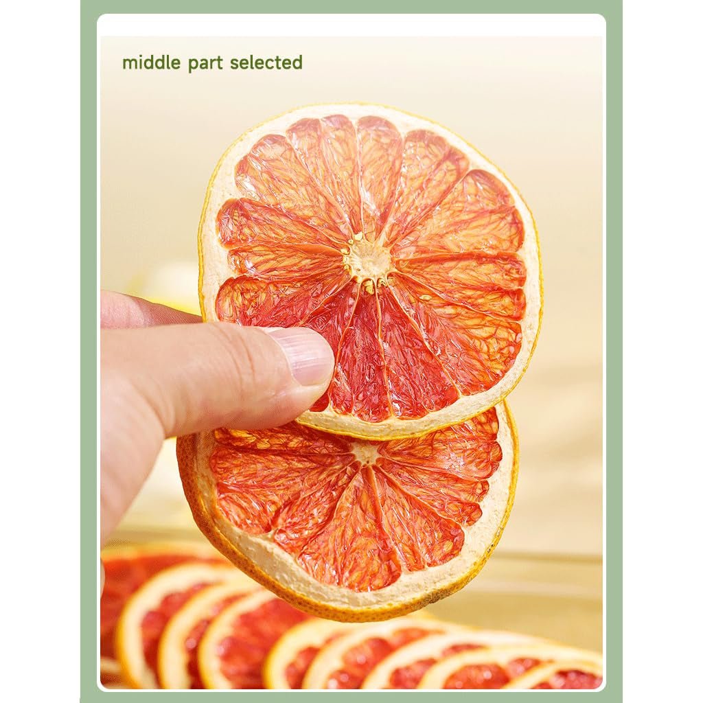 Tranches de pamplemousse séchées, pamplemousse déshydraté, remplissage de vase, décorations de Noël, tranches de pamplemousse rouge, tranches de fruits secs pour le thé, sans sucre ajouté (100 g (1 paquet)) Naty Shop Produits déshydratés