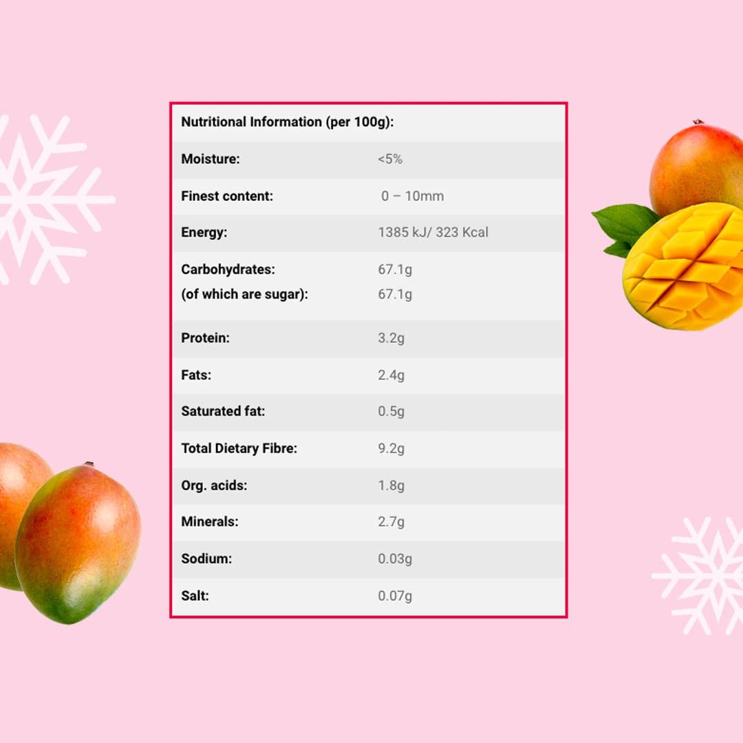 Tranches de mangue lyophilisée 100g - chips de mangue lyophilisée - fruits secs lyophilisés - fruits lyophilisés, mangue séchée pour décoration, snacks, smoothies, desserts Produits déshydratés Naty Shop