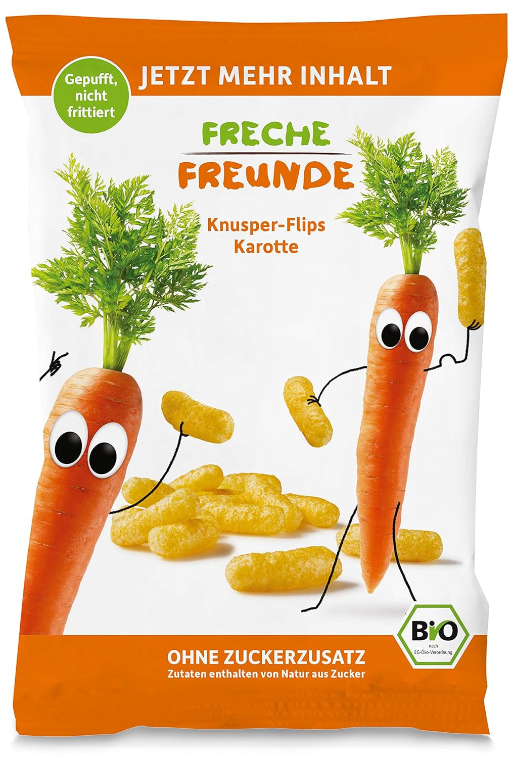 Chips de Fruits Bio "100% Fraise" Chips de Fraises Lyophilisées (12 x 12g) et Nouveaux Flips Croquants Bio de Maïs et de Carottes, Snack Bio, à partir de 1 an, (9 x 30g) 270g