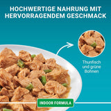 PURINA ONE Indoor Formula Nourriture humide pour chat, morceaux tendres dans une sauce au thon maison, paquet de 26 (26 x 85 g)