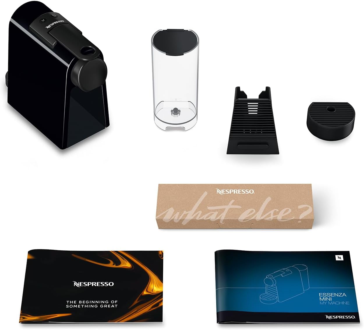 Machine à expresso avec capsules Nespresso De'Longhi Essenza Mini, noir | Pression de la pompe 19 bars | Réservoir d'eau 0,6 l | Pour expresso et poumon | Petite machine à expresso – De bons moments café | EN85.B