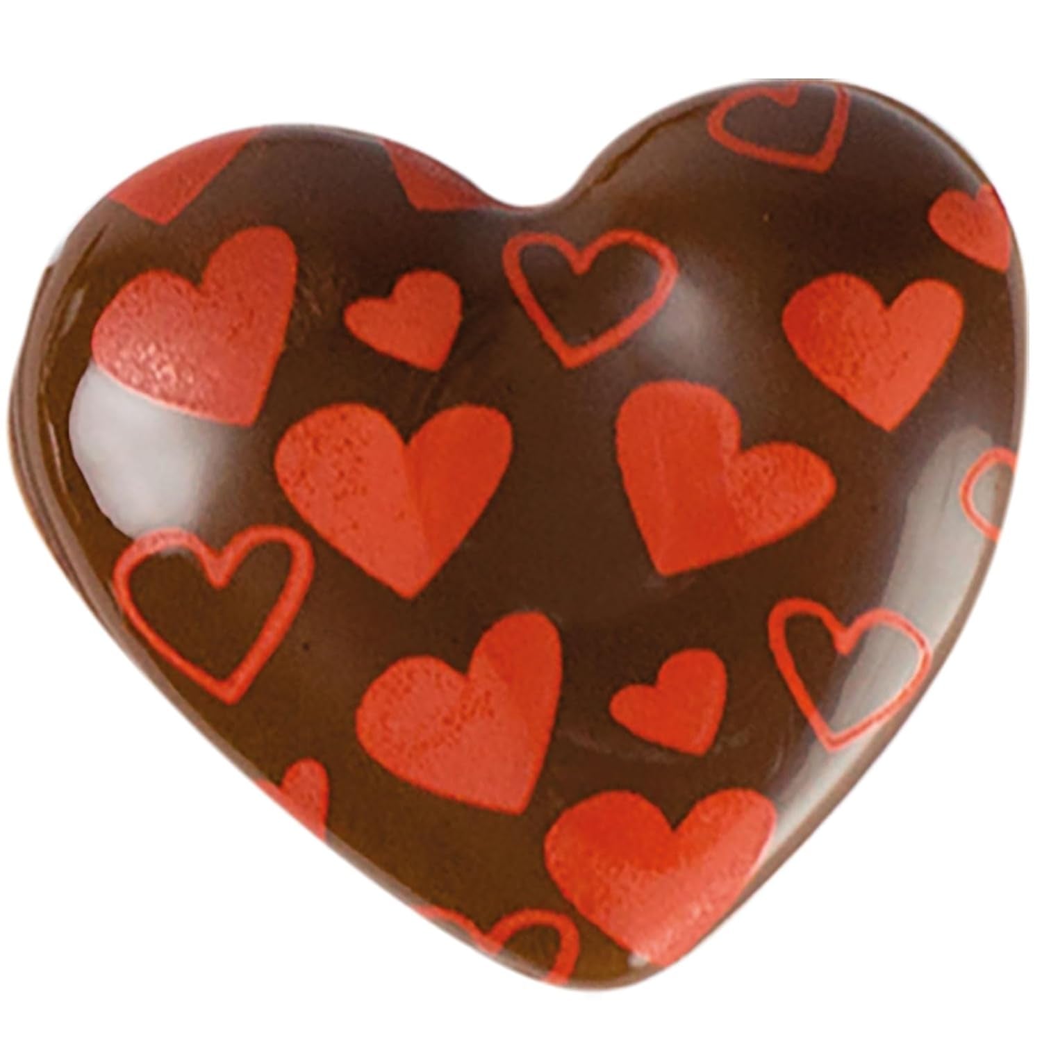 Günthart 135 pièces cœurs en filigrane de chocolat noir imprimés Tri-Motion colorés 1 paquet (236g)