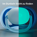 Philips AVENT Lot de 4 sucettes Ultra Air légères et respirantes : 2 sucettes phosphorescentes et 2 sucettes de jour, 18 mois+ (Modèle SCF349/43)
