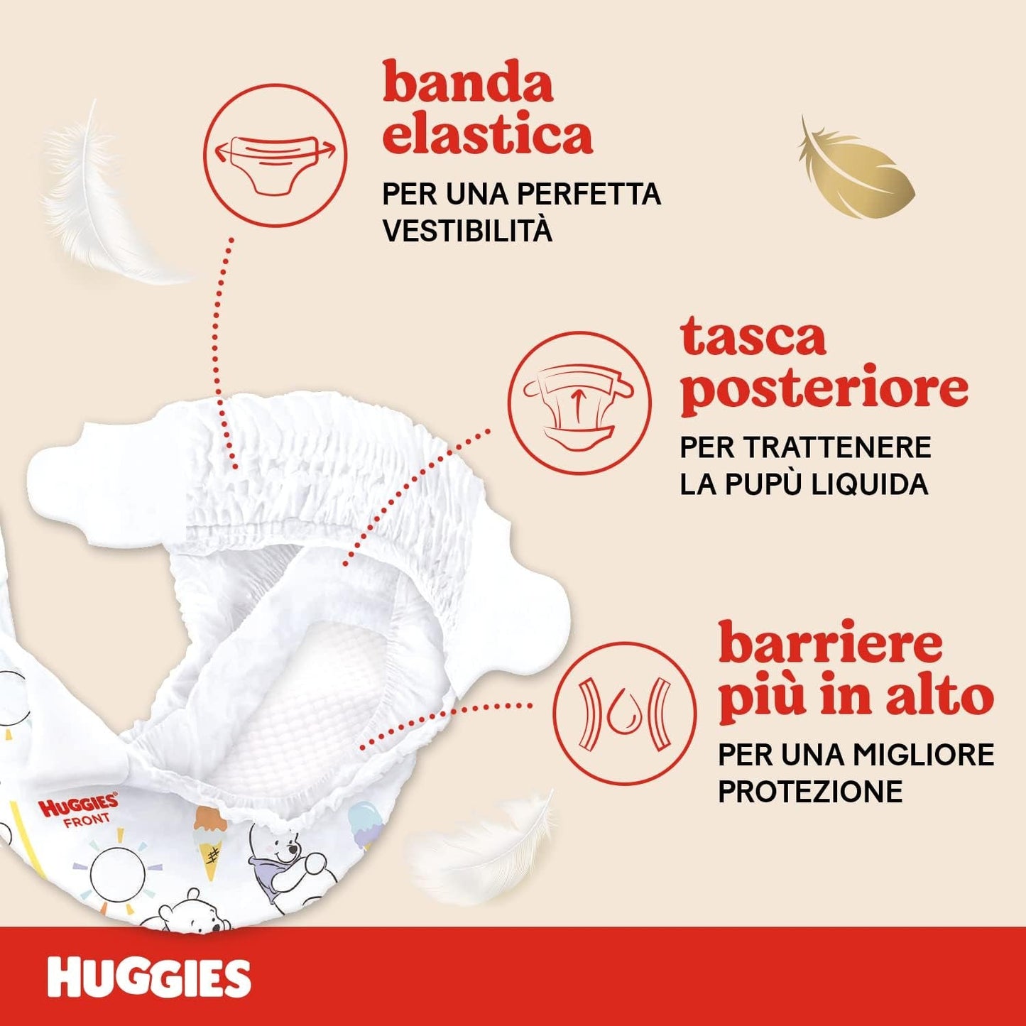 Couches pour bébé Huggies Extra Care taille 1 (2-5 kg), super absorbantes, motif Disney, paquet en vrac 160