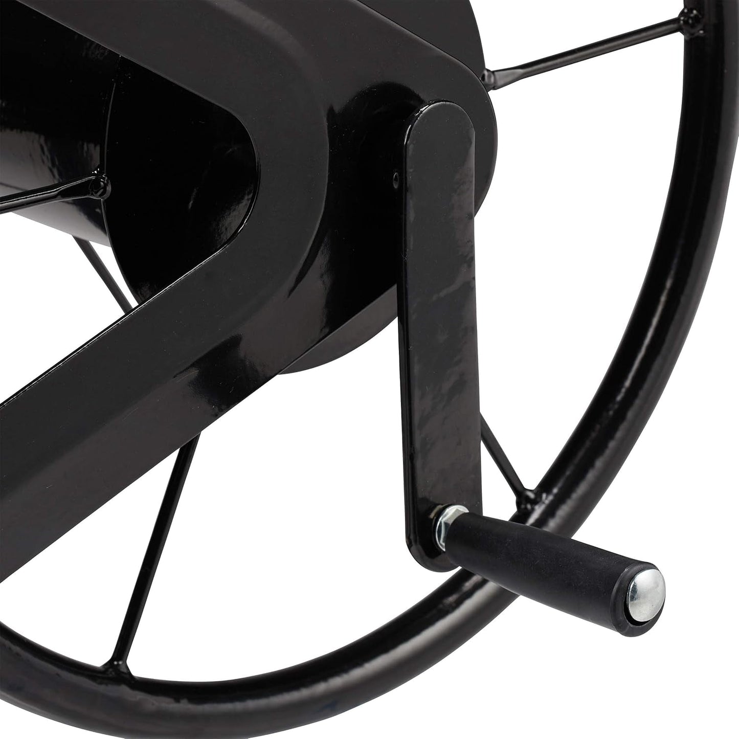 Enrouleur de tuyau Relaxdays, enrouleur de tuyau avec manivelle, pour tuyau de 60 m, acier, HxLxP : 41,5 x 54 x 45 cm, noir