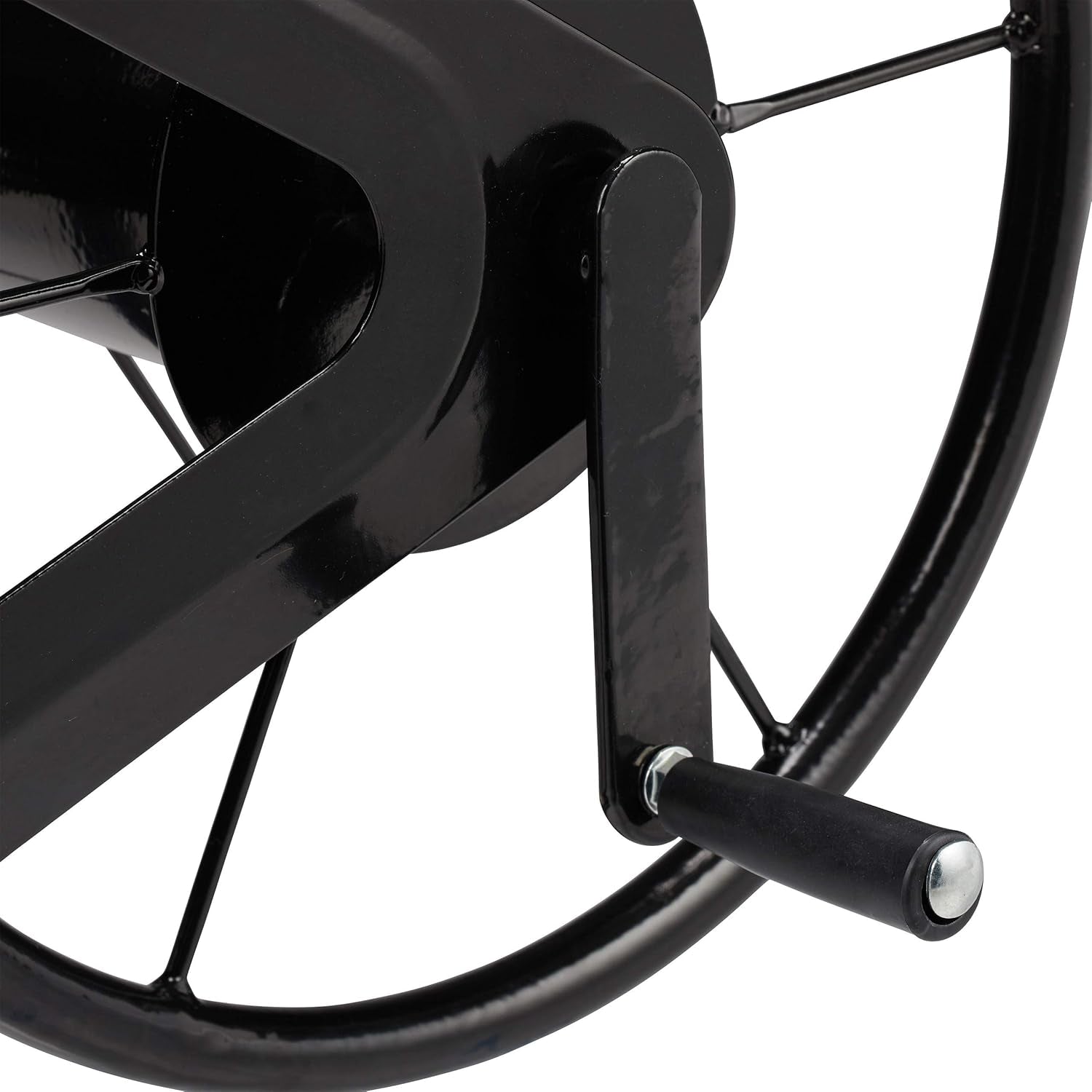 Enrouleur de tuyau Relaxdays, enrouleur de tuyau avec manivelle, pour tuyau de 60 m, acier, HxLxP : 41,5 x 54 x 45 cm, noir