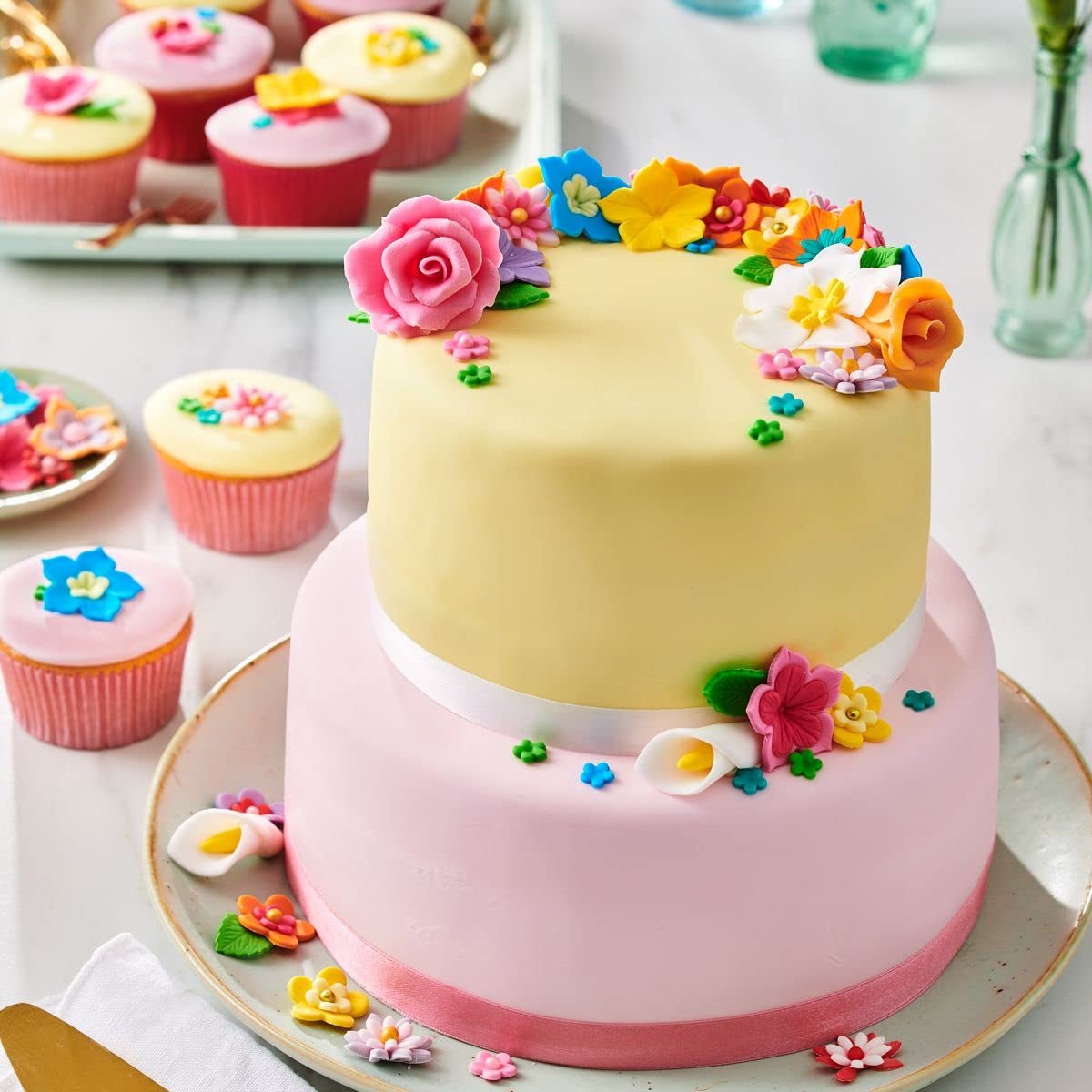 Fondant roulé FunCakes Royal Purple : facile à utiliser, lisse, flexible, doux et malléable, parfait pour décorer les gâteaux. Sans Gluten 250g (Pack de 2) Pâte à Sucre Naty Shop