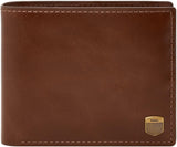 Fossil Hommes Hayes Card Case Bifold Portefeuille Hommes Naty Shop Caramel Brown