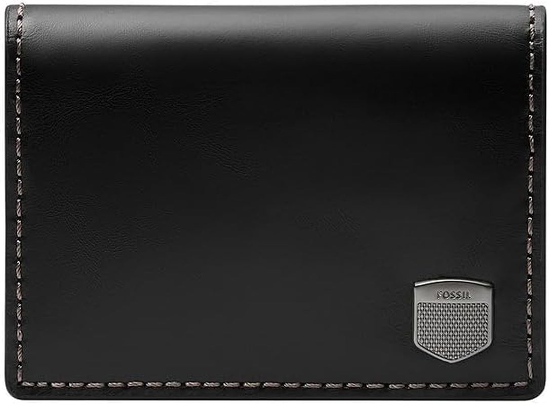Fossil Men's Hayes Card Case Bifold Wallet Men Naty Shop Noir Mat