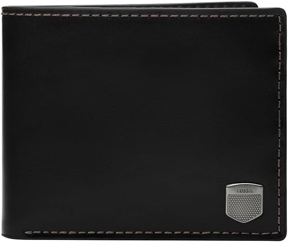 Fossil Men's Hayes Card Case Bifold Wallet Men Naty Shop Noir Encre