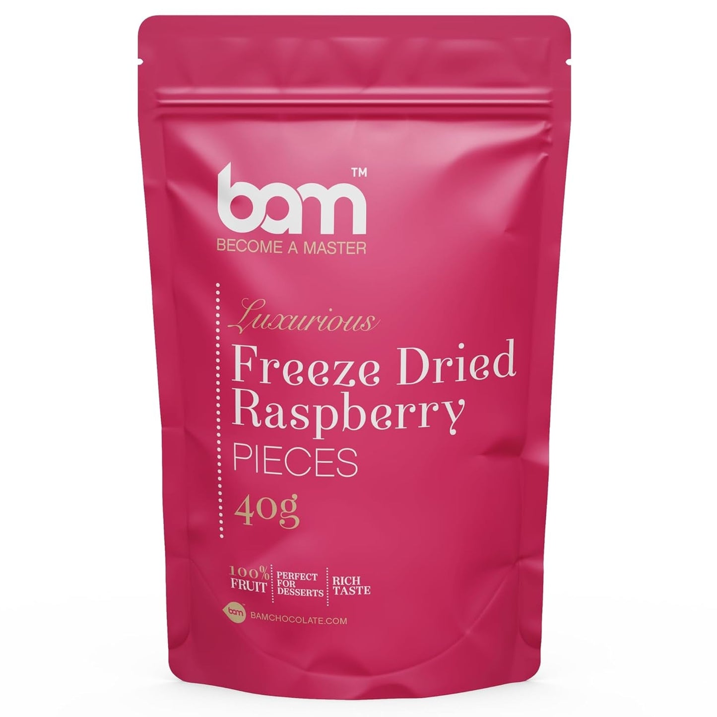 Fruits lyophilisés BAM, 40 grammes, fruits naturels, desserts parfaits, saveur riche (fraise) Produits déshydratés Naty Shop Framboise