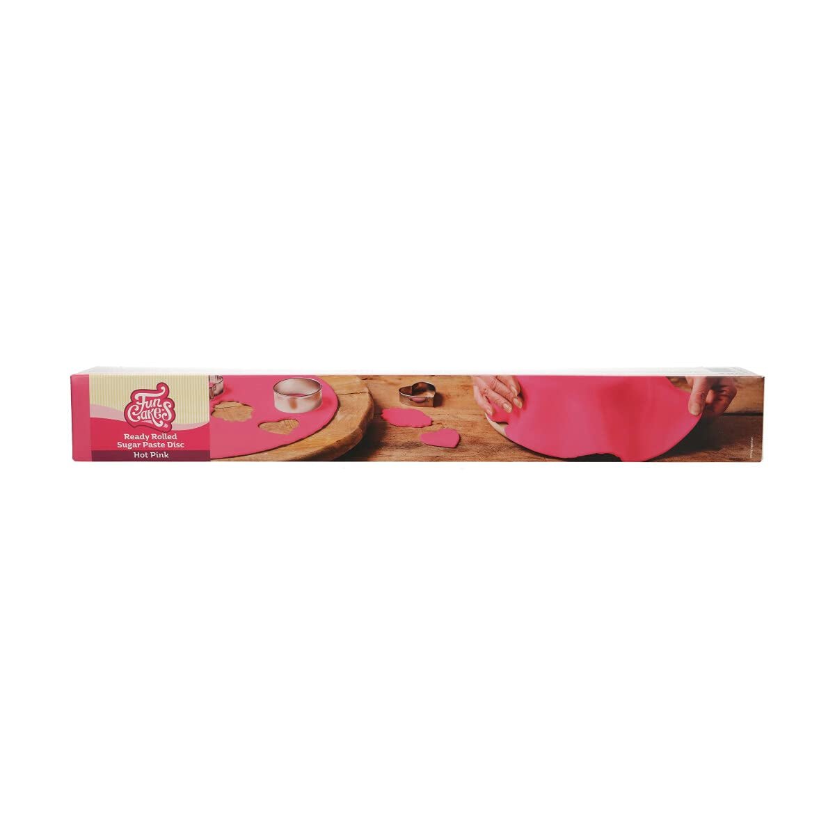 Disque Fondant Roulé FunCakes Spring Greens : Délicieux arôme vanille, pré-roulé, facile à utiliser, parfait pour la décoration de gâteaux, 430g de Pâte à Sucre Hot Pink Naty Shop