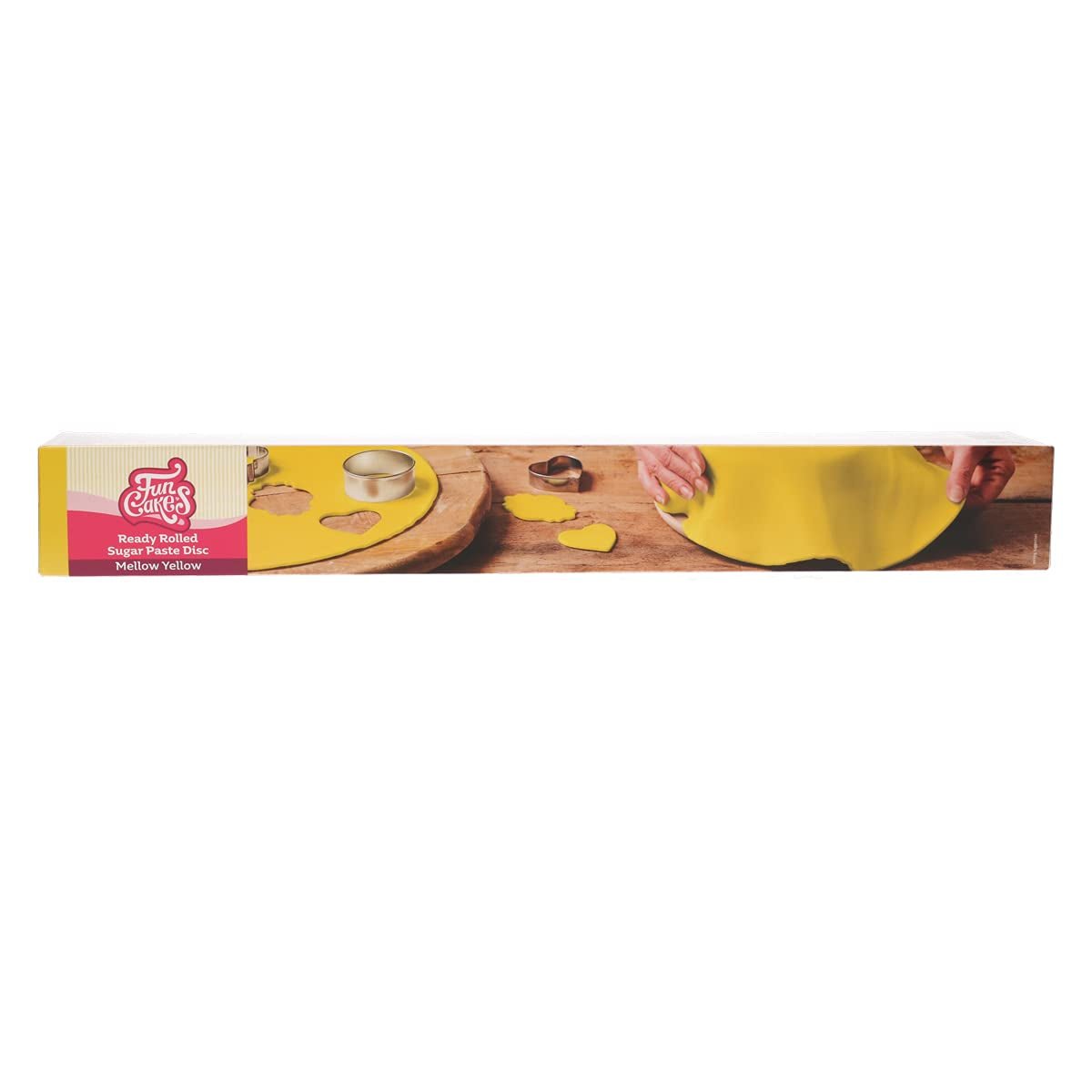 Disque Fondant Roulé FunCakes Spring Greens : Délicieux arôme vanille, déjà roulé, facile à utiliser, parfait pour décorer les gâteaux, 430g Naty Shop Mellow Yellow Sugarpaste