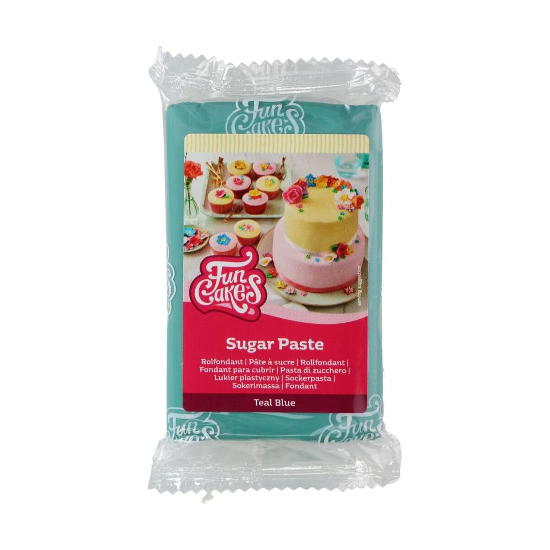 Fondant roulé bleu sarcelle FunCakes Facile à utiliser Lisse Flexible Doux et pliable Parfait pour la décoration de gâteaux Halal Casher Sans gluten Paquet de 250 g Pâte à sucre Naty Shop Titre par défaut