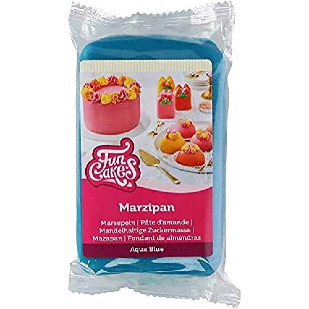 Pâte à Sucre FunCakes Amande (Pâte d'Amande Hollandaise) Bleu Aqua : Facile à utiliser et onctueuse, parfaite pour décorer les gâteaux, Halal, Casher et Sans Gluten 250g (Paquet de 2) Naty Shop Pâte à Sucre 250 G (1 Paquet) Pâte d'Amande
