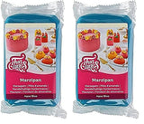Pâte à Sucre FunCakes Amande (Pâte d'Amande Hollandaise) Bleu Aqua : Facile à utiliser et onctueuse, parfaite pour décorer les gâteaux, Halal, Casher et Sans Gluten 250g (Pack de 2) Naty Shop Pâte à Sucre 250 G (Pack de 2) Pâte d'Amande