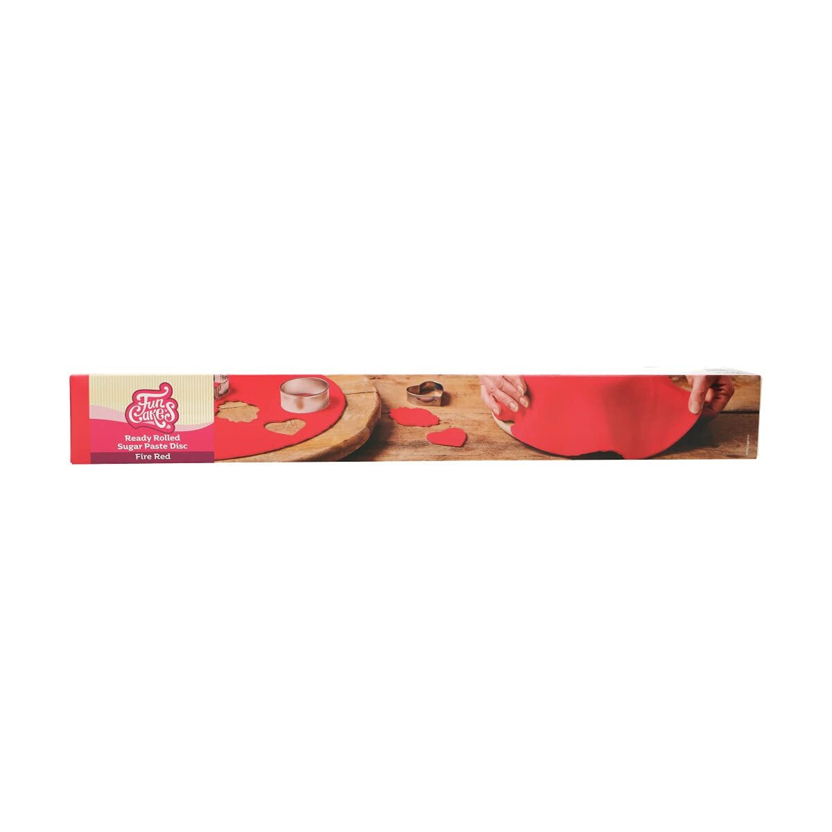 FunCakes Disque Fondant Roulé Raven Black : Délicieux Goût Vanille, 430g & Rouleau Fondant Disque Roulé Rouge Feu : Délicieux Goût Vanille, Déjà Roulé, Facile à Utiliser, 430g Naty Shop Pâte à Sucre