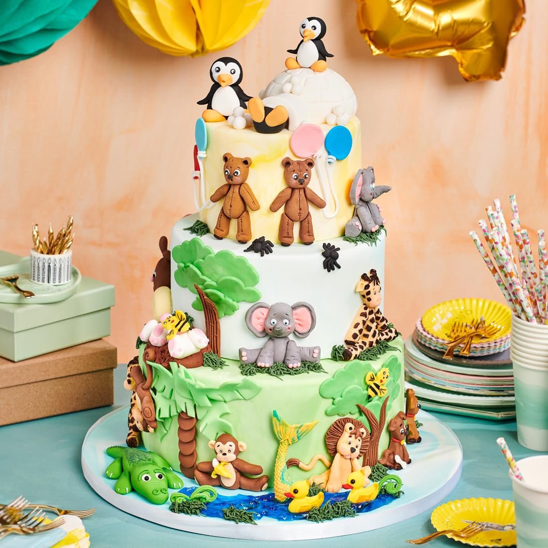 Fondant laminé FunCakes Tiger Orange : facile à utiliser, lisse, flexible, doux et pliable, parfait pour la décoration de gâteaux, halal, casher et sans gluten, 250 g de pâte à sucre Naty Shop