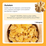 Gingembre confit en morceaux 1 kg | Fruits secs déshydratés Tranches de gingembre glacées | Gingembre confit tranché | Feuilles séchées sucrées | IDÉAL pour les recettes | Végétariens et végétaliens. Produits déshydratés Naty Shop
