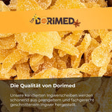 Gingembre confit en morceaux 1 kg | Fruits secs déshydratés Tranches de gingembre glacées | Gingembre confit tranché | Feuilles séchées sucrées | IDÉAL pour les recettes | Végétariens et végétaliens. Produits déshydratés Naty Shop