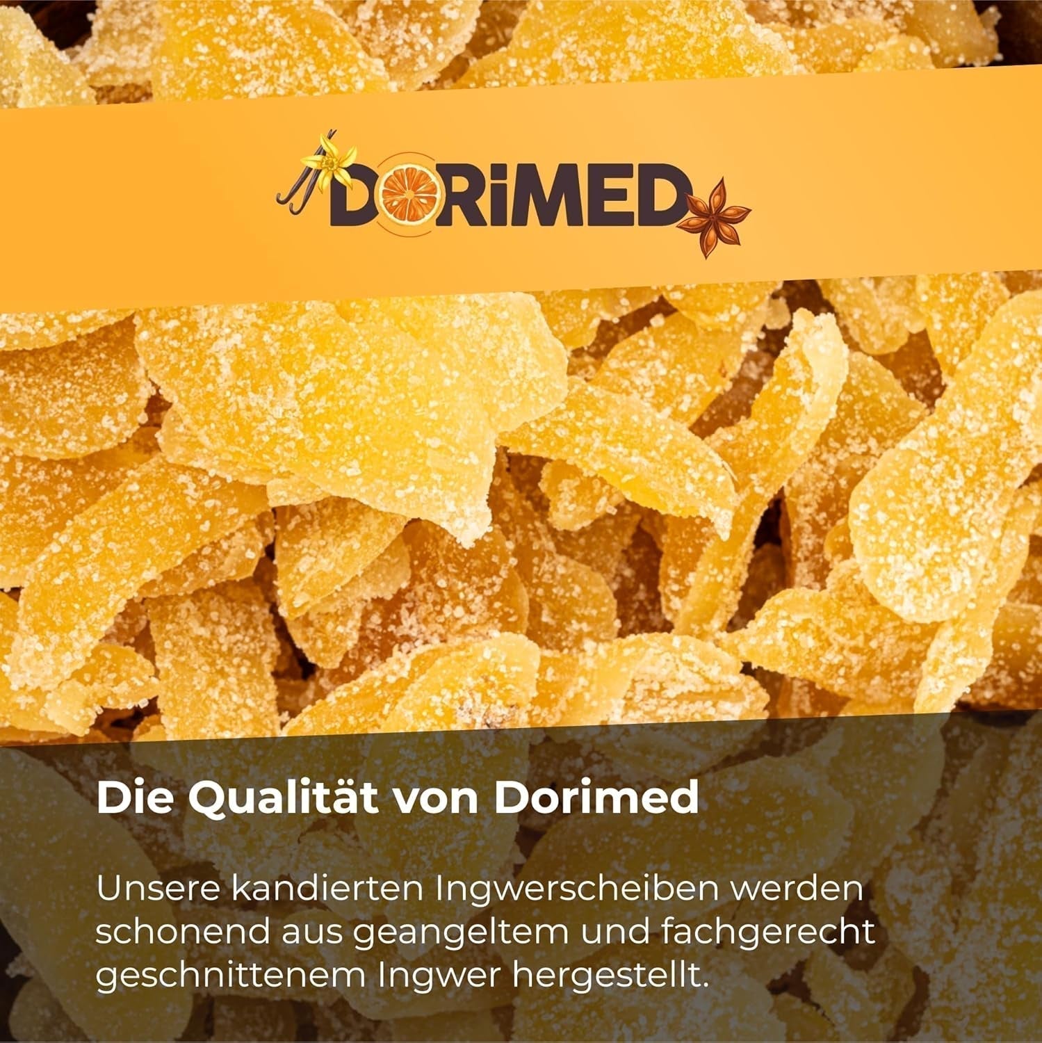 Gingembre confit en morceaux 1 kg | Fruits secs déshydratés Tranches de gingembre glacées | Gingembre confit tranché | Feuilles séchées sucrées | IDÉAL pour les recettes | Végétariens et végétaliens. Produits déshydratés Naty Shop