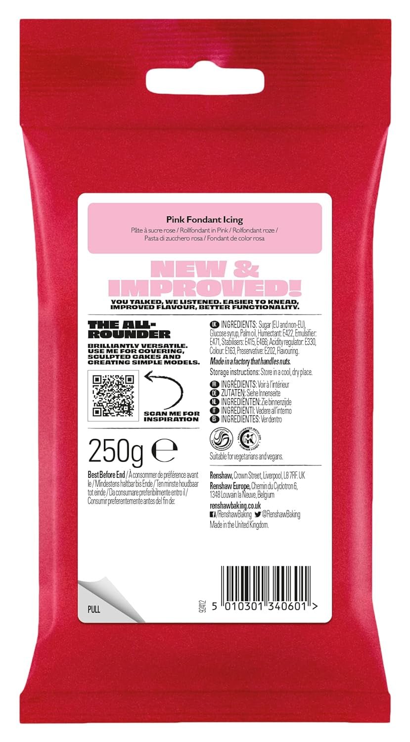 Plâtre Fondant pour gâteau Regalice Pâte à sucre prête à rouler 250g Pâte à sucre ROSE Naty Shop