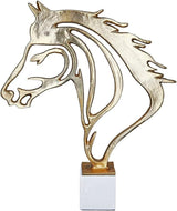 GILDE Deko große Figur Skulptur XXL - sculpture décorative argentée en aluminium couleur : argent - décoration de salon cadeau d'anniversaire hauteur 114 cm Statuettes et sculptures Naty Shop Gold Hauteur 44,5 cm