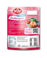 Glaçage RUF prêt à l'emploi, s'utilise immédiatement sans mélanger, glaçage pour biscuits et gâteaux, comme base de glaçage au sucre ou pour colorer et aromatiser, 1 x 150g (paquet de 4) Pâte à Sucre Naty Shop