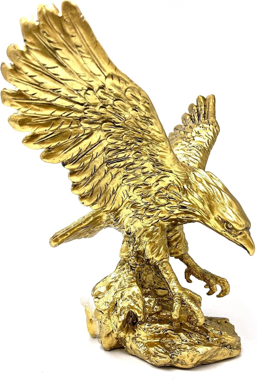 Statue d'ornements en résine d'aigle royal, sculpture d'aigle royal moderne, décoration de bureau à domicile, décoration de bureau (doré 1) Statuettes et sculptures Naty Shop