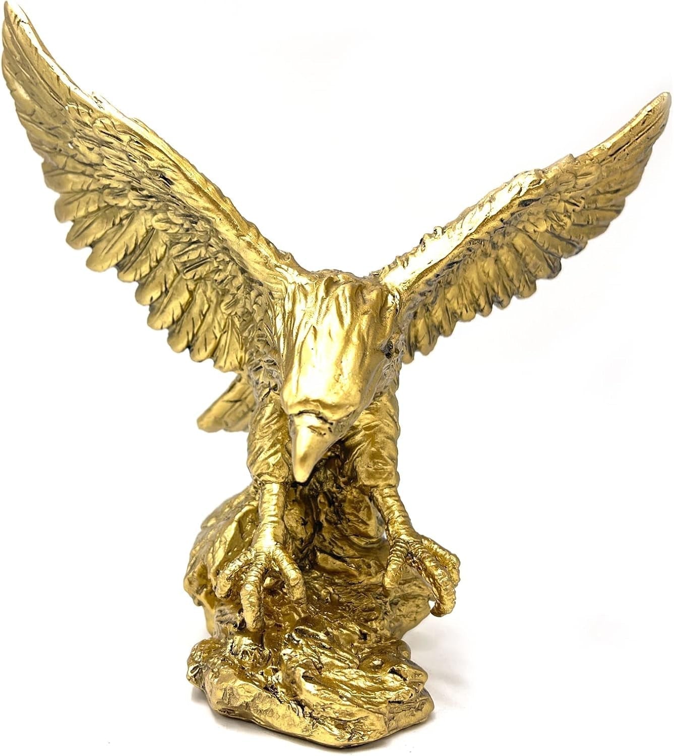 Statue d'ornements en résine d'aigle royal, sculpture d'aigle royal moderne, décoration de bureau à domicile, décoration de bureau (doré 1) Statuettes et sculptures Naty Shop