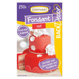 Günthart BackDecor 250 Fondant Vert 100% Vegan Sans Huile de Palme Indéchirable Pour Recouvrir Gâteaux et Pâtisseries Adapté au Modelage 1 Paquet (1 x 250g) Naty Shop Pâte à Sucre 250G (1 Paquet) Rouge