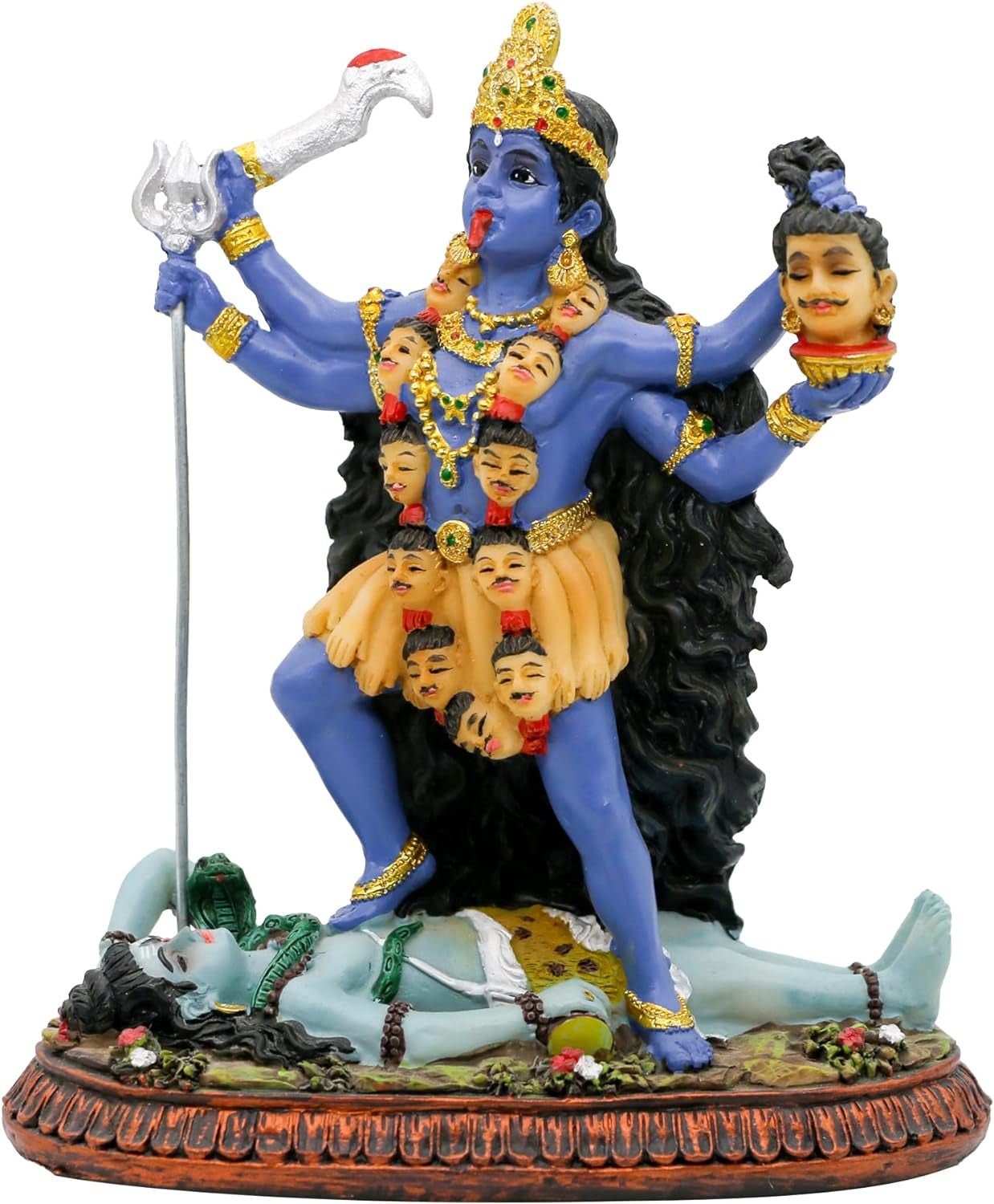 Statue du dieu hindou Kali Ma, déesse de l'Inde Kali Bhavatarini, statue destructrice, déesse hindoue décorative du temps et de la mort, figurines Murti Diwali Pooja, cadeaux pour la maison, le bureau, le temple Mandir, l'autel, articles Puja, statuettes et sculptures Naty Shop Titre par défaut